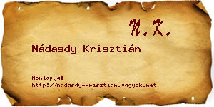 Nádasdy Krisztián névjegykártya
