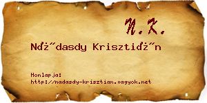 Nádasdy Krisztián névjegykártya